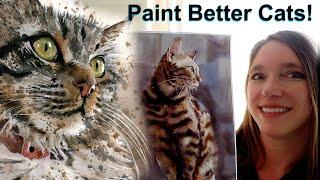 How to Paint Cats - 10 Tips - Whiskers, Eyes, Fur, stripes,  Free Photos,  background ideas & More!