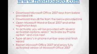 How to Activate Microsoft Office 2007