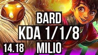 BARD & Jhin vs MILIO & Jinx (SUP) | 67% winrate, 1/1/8 | NA Master | 14.18