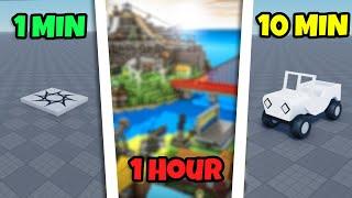 Making A ENTIRE ROBLOX GAME In 1 Min vs 10 Min vs 1 Hour!