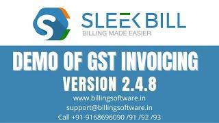 Demo of Sleek Bill GST Billing Software Desktop Latest Version 2.4.8