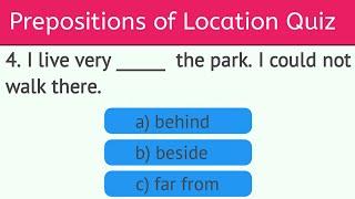 prepositions of place test | prepositions of location quiz | preposition at, in, on quiz.