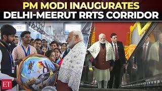 PM Modi inaugurates, takes ride in Namo Bharat train of Delhi-Meerut RRTS corridor