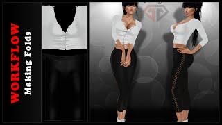 IMVU TEXTURING WORKFLOW- T-shirt folds making in photoshop.