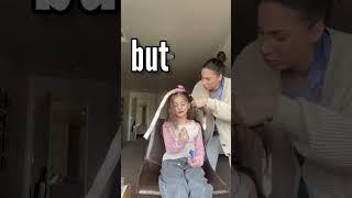 My 6 Year Old Tried HEATLESS Curls.. AGAIN  #hair #shorts #tutorial