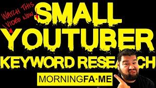 Morningfame Tutorial For Small Youtubers - Keyword Research 2024