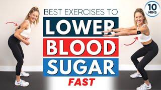 Best exercises to lower blood sugar fast (ALL STANDING 10 Minutes)