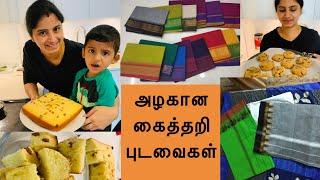 Unexpected Handloom Sarees From Pooja Tex | My Athai's Yummy Butter Cake & Wheat Flour Choco Biscuit