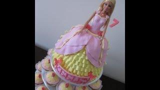 How to Make a Princess Doll Cake & Cupcakes - Start to Finish