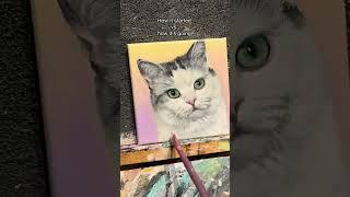 Create a custom portrait of your beloved furriend with us️#petpainting #catpainting #cutepet