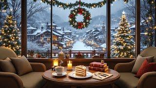 Enjoy Warm Coffee Shop Ambience with Winter Christmas Ambience ️Christmas Jazz Music for Relaxing