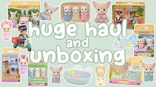 Huge Sylvanian Families haul & unboxing - Fennec foxes, triplet babies, Reindeer delivery bike