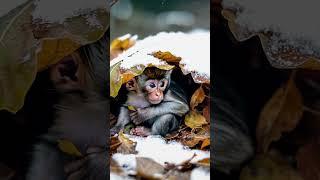 The monkey goes to the family on Christmas @vdsmonkey2228 #shorts #video #viralvideo #monkey