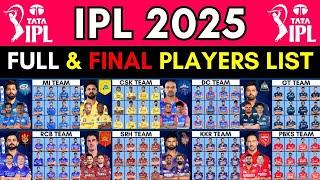 IPL 2025 - All Team Squad | IPL 10 Team 2025 Players List | Squad IPL 2025 | TATA IPL 2025