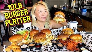 10LB BURGER PLATTER CHALLENGE at BlackStar Burgers #RainaisCrazy