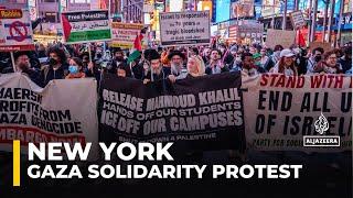 New York protests condemn Israel's renewed attacks on Gaza, Mahmoud Khalil's detention