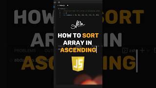 How to sort array in ascending order | Coding Interview Question | JavaScript | #shorts