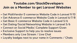 Join as a Premium Member to get Laravel 9 Website Source Code | Support | Download E-commerce Code