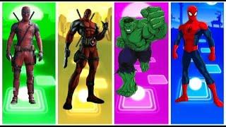 Deadpool 1 vs SPIDERMAN vs HULK - Tiles hop