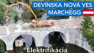 Elektrifikace tratě Devínská Nová Ves - Marchegg (červen 2024)