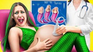 Unexpected MERMAID Pregnancy! Funny Pregnancy Hacks That Exist 