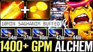  1400+ GPM Alchemist MAX Speed Farm — 10min 5 Aghanim Buffed Real ATM Machine Dota 2 Pro