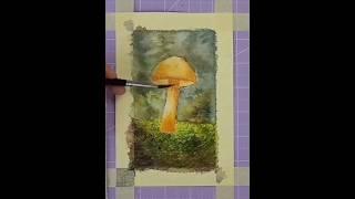 Watercolor Mushroom #art #shorts #painting #mushroom #fall #fallcolors