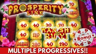 Prosperity Link Wan Shi Ru Yi Slots - Pennies vs Nickels Challenge!