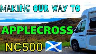 SCOTLAND VAN LIFE TOUR. DAY 35. OFF TO APPLECROSS. NC500. MOTORHOME WILD CAMPING. WATERFALLS. DJI.