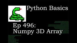 Python Basics Numpy 3d Array