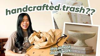FREE EXPENSIVE DECOR MADE *WITH ONLY TRASH* CARDBOARD DIYS! (almost failed my project ) $125 BOWL