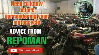 Voluntary Surrender of motorcycle | proseso bago ipahatak ang motor sa repossessor | REPO|REPOMAN PH