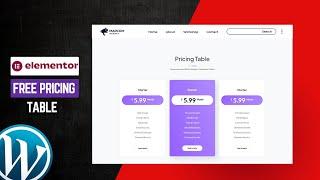 How to Make a Price Table in Elementor For FREE - Wordpress Website - FREE