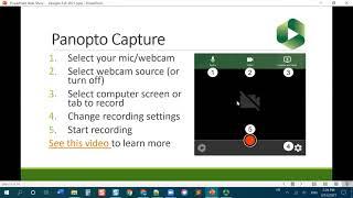 Record From the Browser with Panopto Capture (Panopto Basics Workshop Part 5)