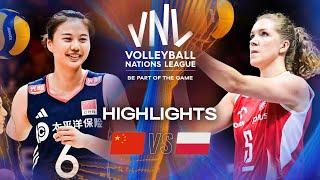 China  vs. Poland  - Highlights | Week 1 | Women's VNL 2025