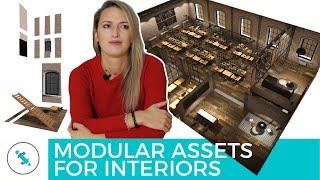 From Blender to Unity3D: 5 interiors from 1 modular asset