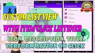 How to #Create #Custom #Listview with #Item #Click #Listener in #App | #Android #Studio #Tutorials