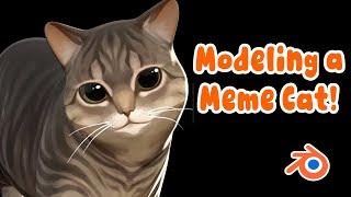 Making a Lowpoly Toon Meme Cat - Speed Modeling Full Blender Tutorial