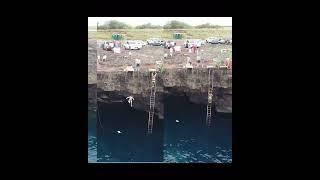 Cliff jumping at south point on the big island of hawaii