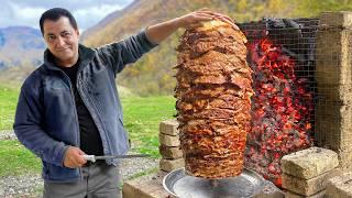 Cooking Huge Doner Kebab in the Wild! Unique Building Techniques