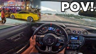 POV: TAKING YOUR 850HP SHELBY GT350 TO A LATE NIGHT CAR SHOW