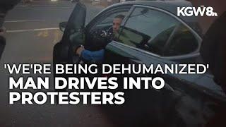 Driver rams into crowd of demonstrators at Portland ICE facility