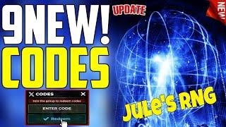 JULE'S RNG  NEW CODES, ALL NEW WORKING CODES JULE'S RNG   FOR ROBLOX NEW CODE JULE'S RNG