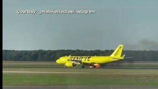 Spirit Airlines flight catches fire after striking bird