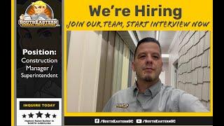 Join Our Team as a Construction Manager / Superintendent