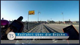 Radfahrt über die Theodor-Heuss-Brücke von Kastel nach Mainz