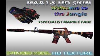 Модель HD M4A1-S Welcome to the Jungle Marble fade spec для CS 1.6