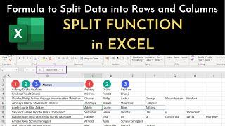 Excel Formula to Split data into Rows and Columns [Split Function]