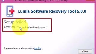 Fix 0x8009107 - Lumia Software Recovery Tool 5.0