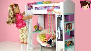 Doll Bunk Bed Bedroom Morning Routine Back To School -  AG  Doll Furniture & Realistic Miniatures